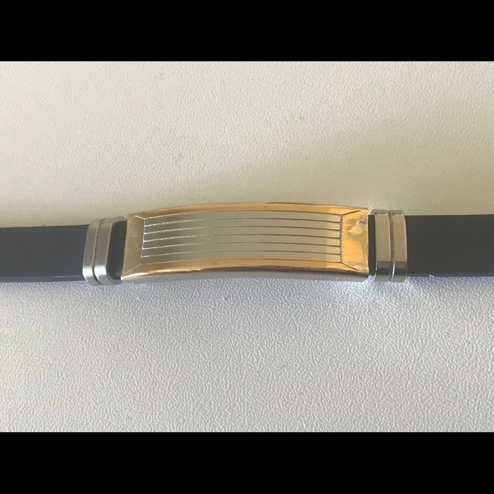 Men’s black rubber bracelet - Picture 5 of 6
